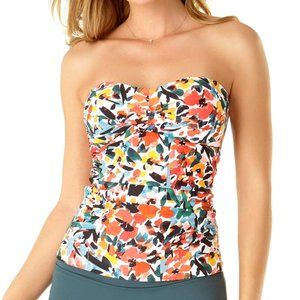 Anne Cole Twist Front Bandeau Tankini Top M